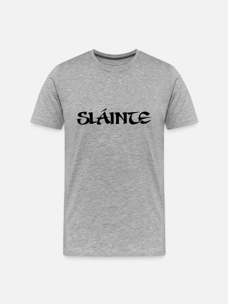 Slainte text de - Männer Premium Bio T-Shirt - Grau meliert