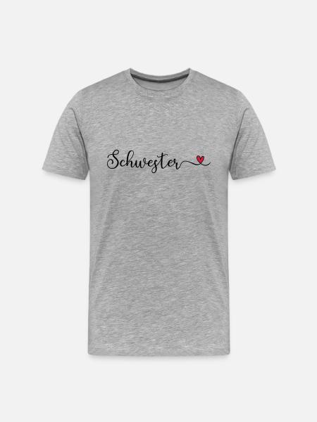 Schwesterherz - Männer Premium Bio T-Shirt - Grau meliert