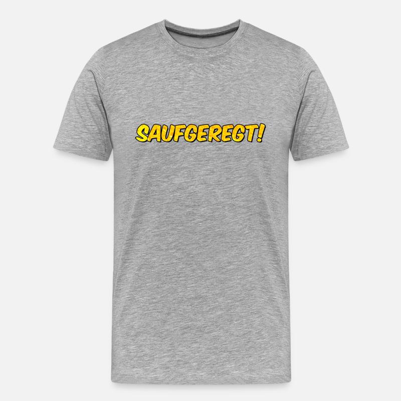 Saufgeregt - Männer Premium Bio T-Shirt - Grau meliert