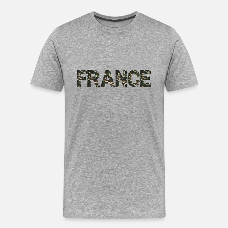 FRANKREICH CAMOUFLAGE - Männer Premium Bio T-Shirt - Grau meliert