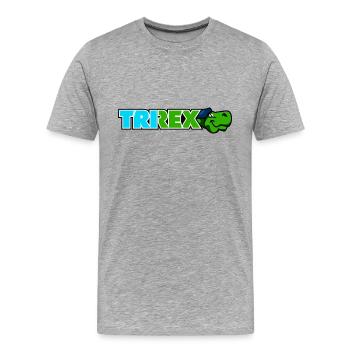 TRI REX lettering logo is the triathlon - Men's Premium Organic T-Shirt - heather grey - Front - Damien (186cm)