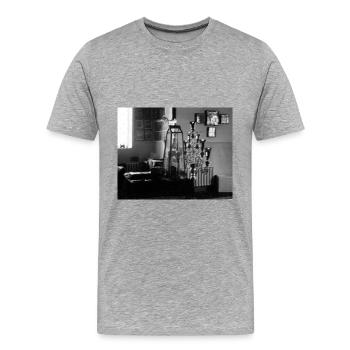 Orthodox Church Gothic Black and White - Men's Premium Organic T-Shirt - heather grey - Front - Damien (186cm)
