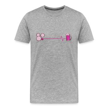Pétanque und Bierkrug Bier - Männer Premium Bio T-Shirt - Grau meliert - Vorne - Damien (186cm)