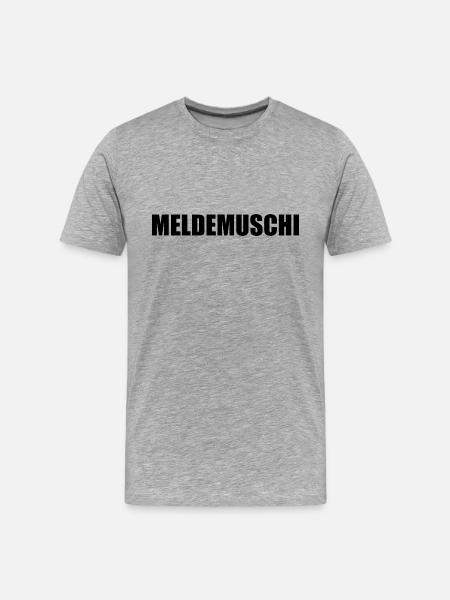 Meldemuschi T-Shirt - Männer Premium Bio T-Shirt - Grau meliert