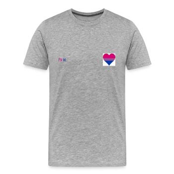 Bisexual Pride Clothing - Männer Premium Bio T-Shirt - Grau meliert - Vorne - Damien (186cm)