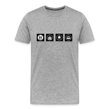 Bitcoin Trading Crypto Stocks - T-shirt bio Premium Homme - gris chiné - Devant - Damien (186cm)