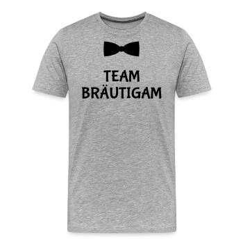 Team Bräutigam - Männer Premium Bio T-Shirt - Grau meliert - Vorne - Damien (186cm)