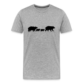 Family Babies Bears - Men's Premium Organic T-Shirt - heather grey - Front - Damien (186cm)