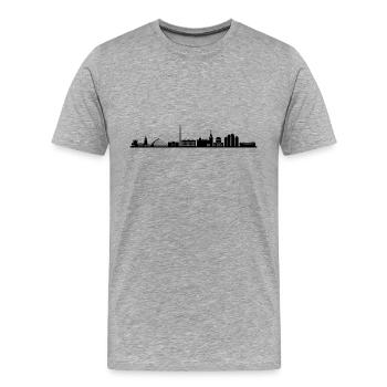 Skyline - Dublin - Männer Premium Bio T-Shirt - Grau meliert - Vorne - Damien (186cm)