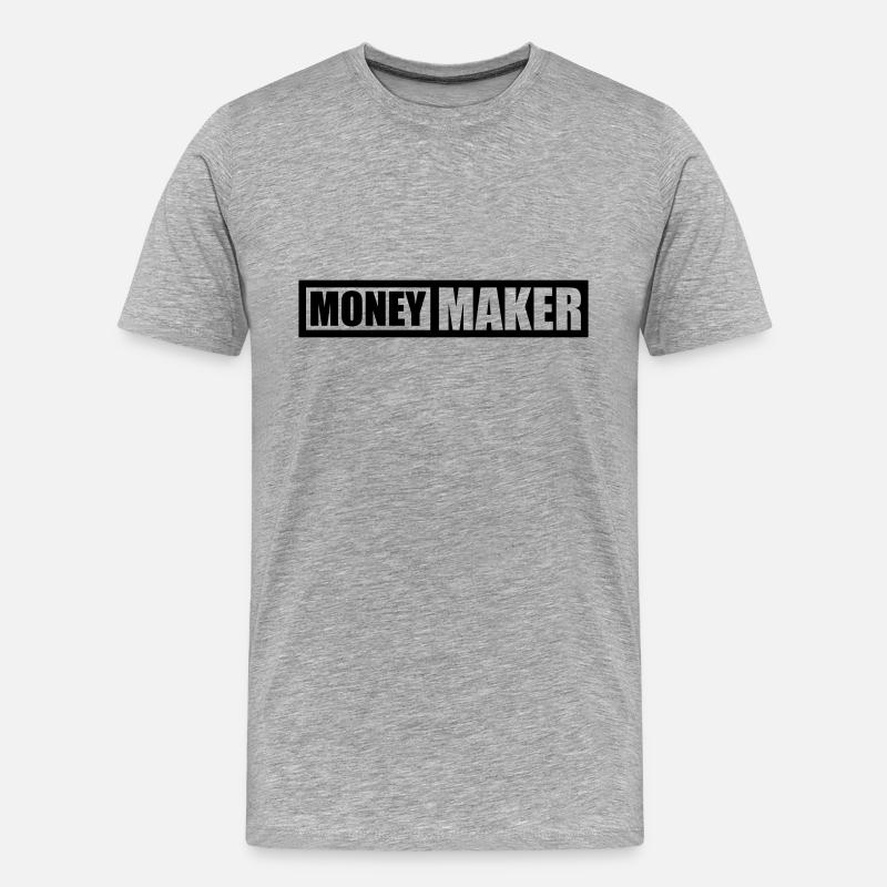 Logo Text Money Maker - Männer Premium Bio T-Shirt - Grau meliert