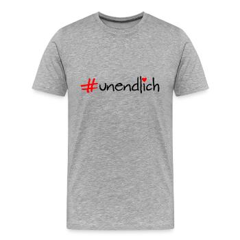 unendlich - Männer Premium Bio T-Shirt - Grau meliert - Vorne - Damien (186cm)