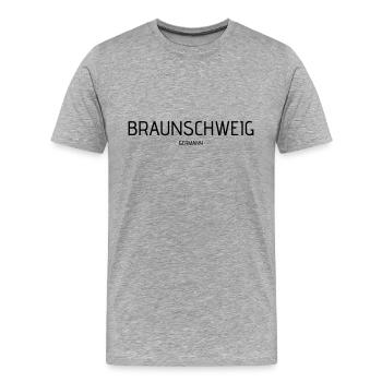 Braunschweig - Männer Premium Bio T-Shirt - Grau meliert - Vorne - Damien (186cm)