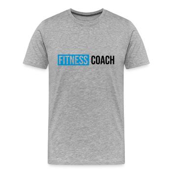 fitness coach blue black - Men's Premium Organic T-Shirt - heather grey - Front - Damien (186cm)
