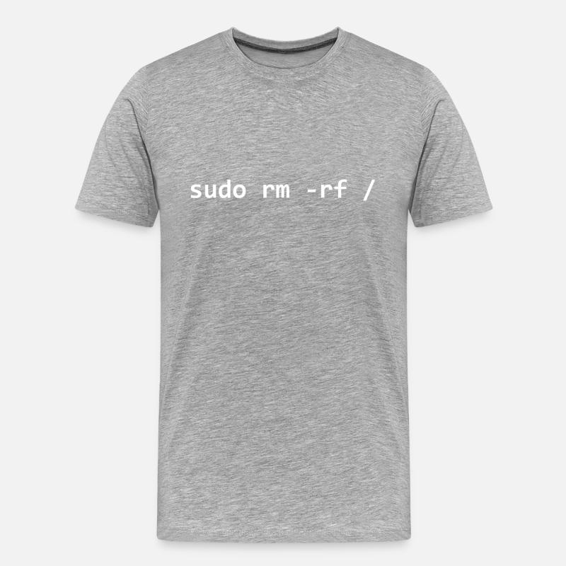 Sudo rm rf - Männer Premium Bio T-Shirt - Grau meliert