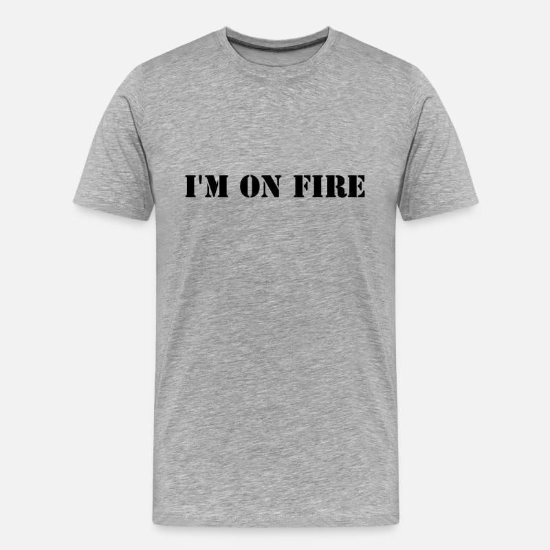 I'm on fire - Männer Premium Bio T-Shirt - Grau meliert