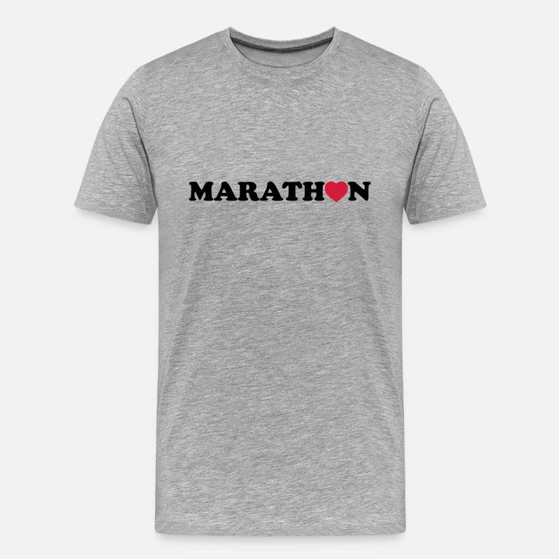 marathon - Männer Premium Bio T-Shirt - Grau meliert