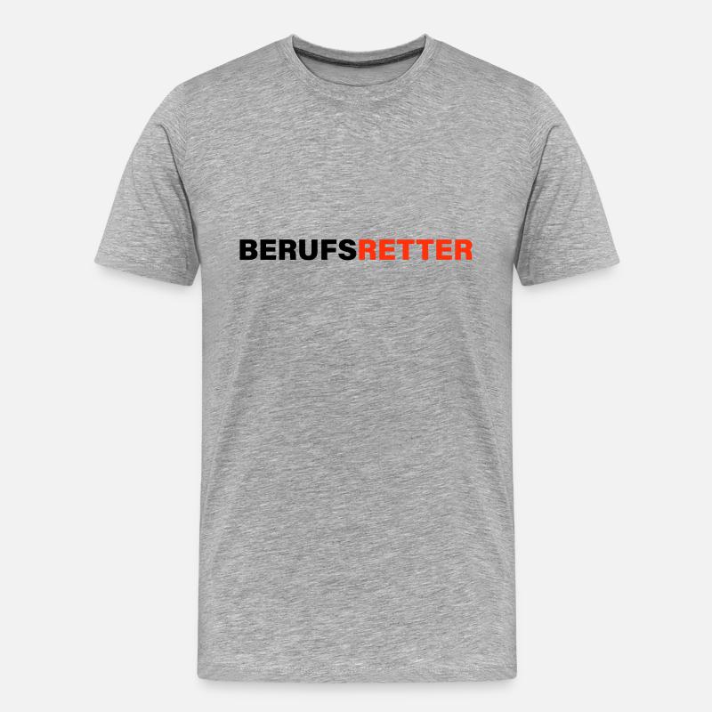 Berufsretter - Männer Premium Bio T-Shirt - Grau meliert