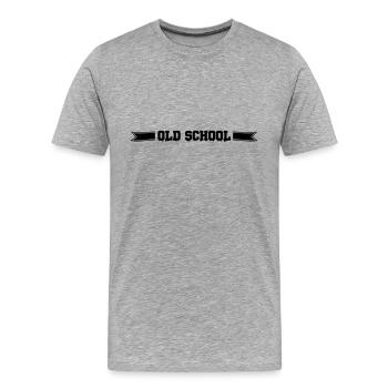 old school - Men's Premium Organic T-Shirt - heather grey - Front - Damien (186cm)