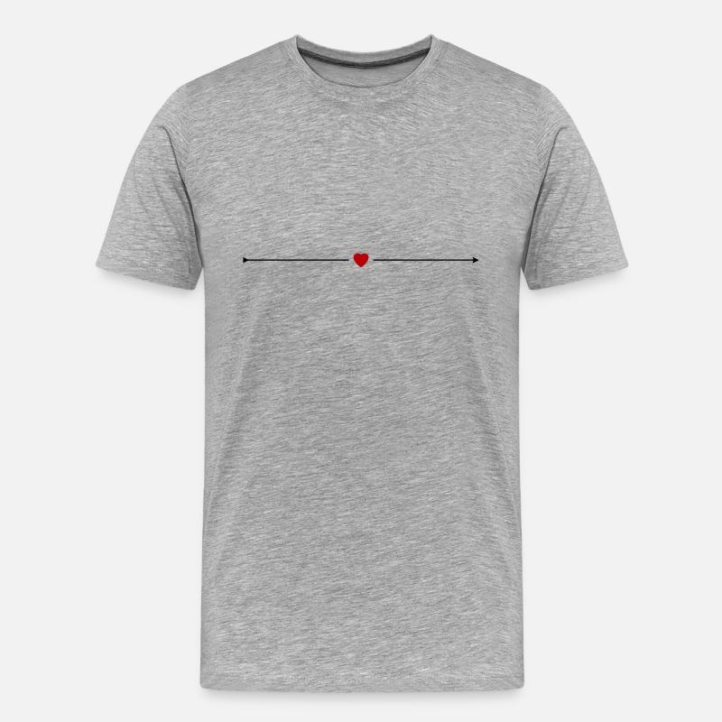 Herzpfeil - Männer Premium Bio T-Shirt - Grau meliert