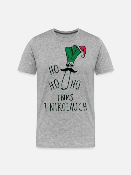 Lauch Nikolaus ohne Hintergrund - Männer Premium Bio T-Shirt - Grau meliert