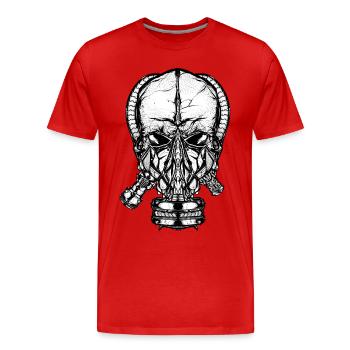 RUSH Sport's G-mask Skull - Men's Premium Organic T-Shirt - red - Front - Damien (186cm)
