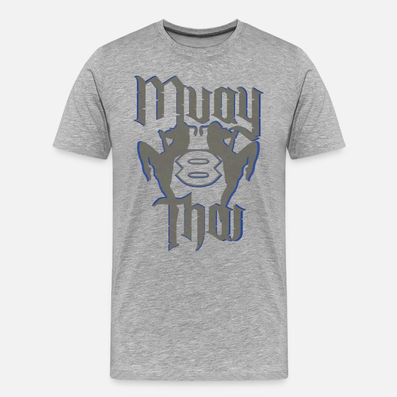 Muay Thai Kickboxen - Männer Premium Bio T-Shirt - Grau meliert