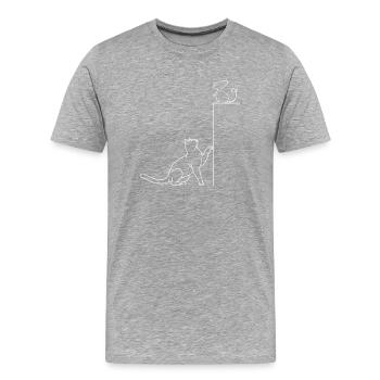 Katz und Maus - Männer Premium Bio T-Shirt - Grau meliert - Vorne - Damien (186cm)