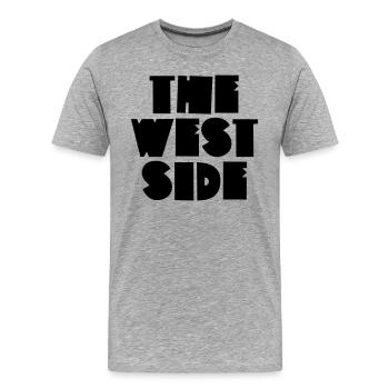 Le côté ouest - T-shirt bio Premium Homme - gris chiné - Devant - Damien (186cm)