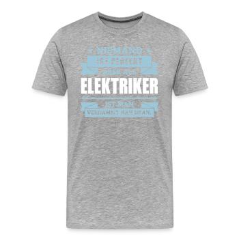 Funshirt Elektriker - Männer Premium Bio T-Shirt - Grau meliert - Vorne - Damien (186cm)