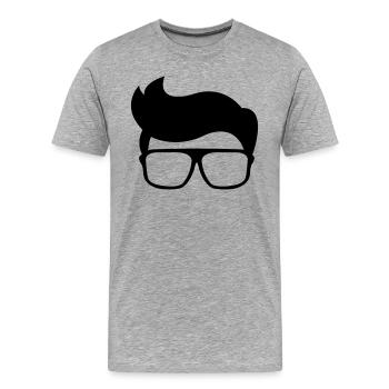nerd - Männer Premium Bio T-Shirt - Grau meliert - Vorne - Damien (186cm)