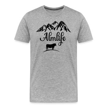 Alm Cow Mountains Mountain Tirol Suisse Bavière Alb Allgäu - T-shirt bio Premium Homme - gris chiné - Devant - Damien (186cm)