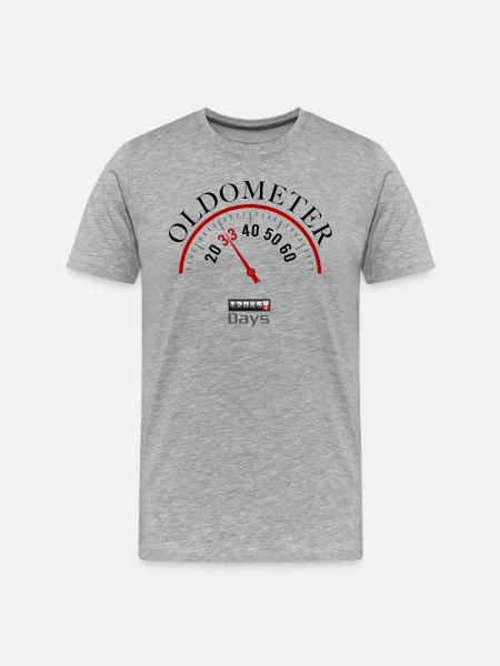 Oldometer 33rd birthday - Men's Premium Organic T-Shirt - heather grey