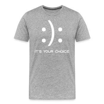 Dire Emoji - T-shirt bio Premium Homme - gris chiné - Devant - Damien (186cm)