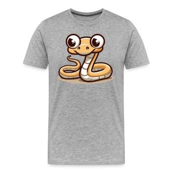 Snake - Men's Premium Organic T-Shirt - heather grey - Front - Damien (186cm)