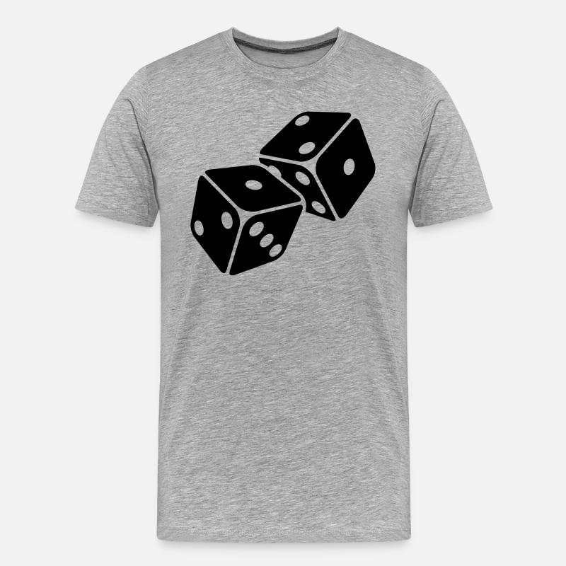 Würfel Mäxchen 21 - Männer Premium Bio T-Shirt - Grau meliert