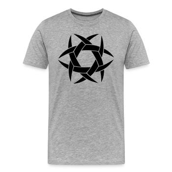 Tribal - Männer Premium Bio T-Shirt - Grau meliert - Vorne - Damien (186cm)