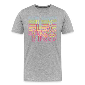 Electro typo - Männer Premium Bio T-Shirt - Grau meliert - Vorne - Damien (186cm)