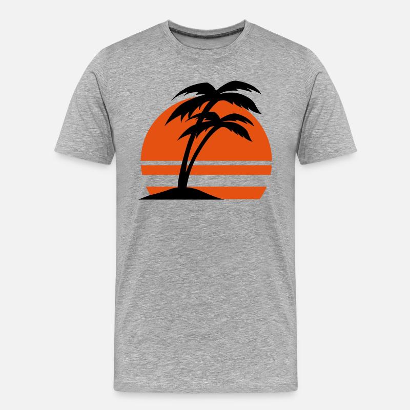 insel2 - Männer Premium Bio T-Shirt - Grau meliert