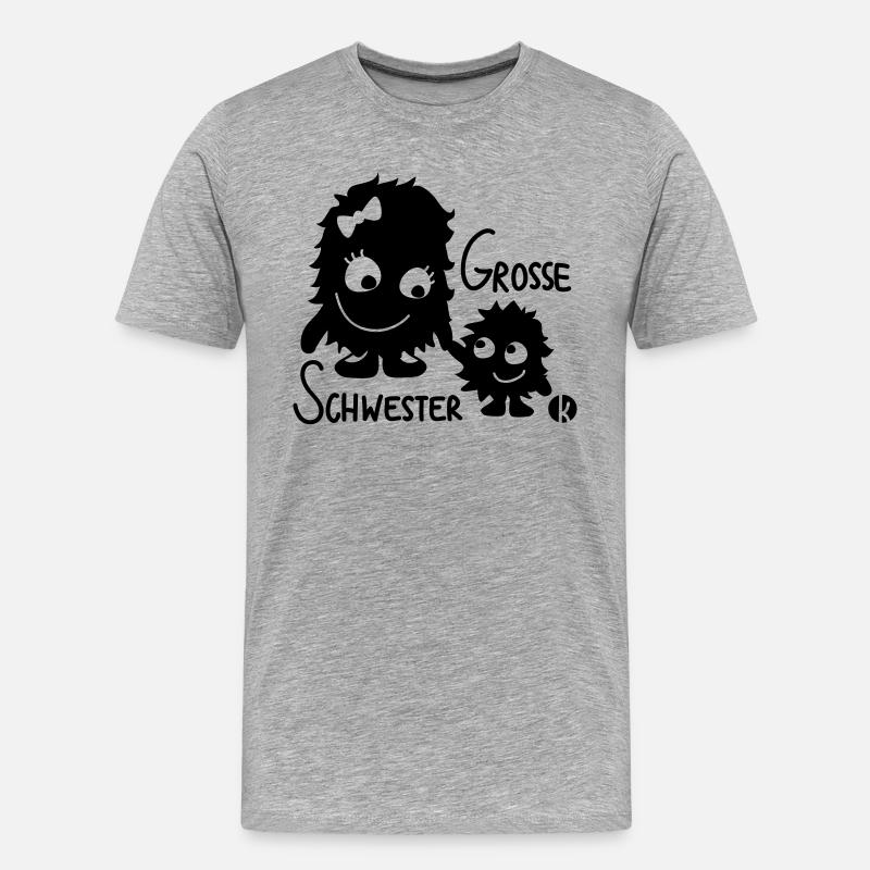 Große Schwester - Männer Premium Bio T-Shirt - Grau meliert