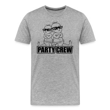 Logo party crew 2 cool babies team friends brothers - Men's Premium Organic T-Shirt - heather grey - Front - Damien (186cm)