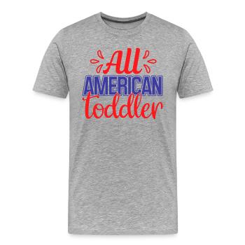 All American Toddler - Men's Premium Organic T-Shirt - heather grey - Front - Damien (186cm)