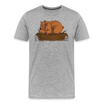 Brown Bear Tree Bear Motif for Brown Bears Team and - Men's Premium Organic T-Shirt - heather grey - Front - Damien (186cm)