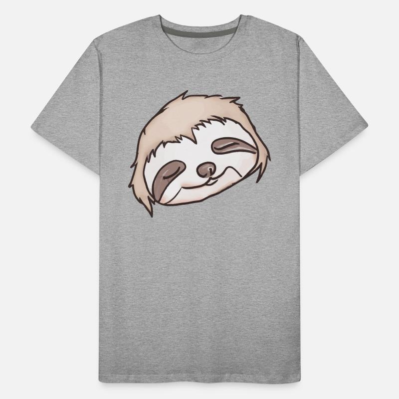 Sleeping Sloth Face Men's Premium Organic T-Shirt