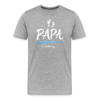 Papa 2025 Loading Geschenk für werdende Väter - Männer Premium Bio T-Shirt - Grau meliert - Vorne - Damien (186cm)