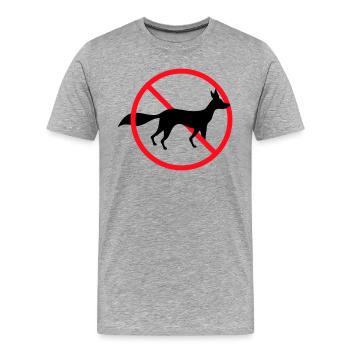 Kein Fuchs Erlaubt Schild Verboten Zone Hinweis - Männer Premium Bio T-Shirt - Grau meliert - Vorne - Damien (186cm)