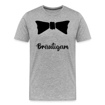 fliege braeutigam - Männer Premium Bio T-Shirt - Grau meliert - Vorne - Damien (186cm)