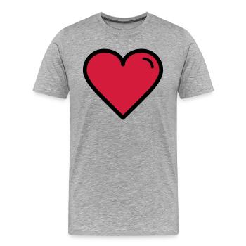 Valentine's Heart - Men's Premium Organic T-Shirt - heather grey - Front - Damien (186cm)