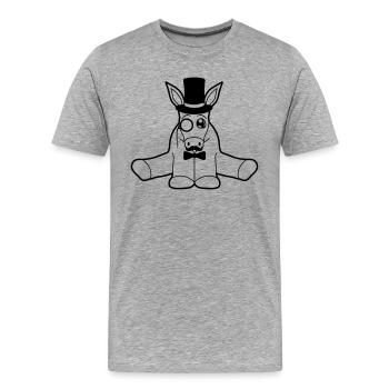 riche monsieur monsieur moustache moustache mono - T-shirt bio Premium Homme - gris chiné - Devant - Damien (186cm)