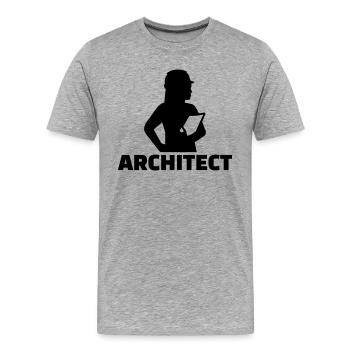 Architecte - T-shirt bio Premium Homme - gris chiné - Devant - Damien (186cm)