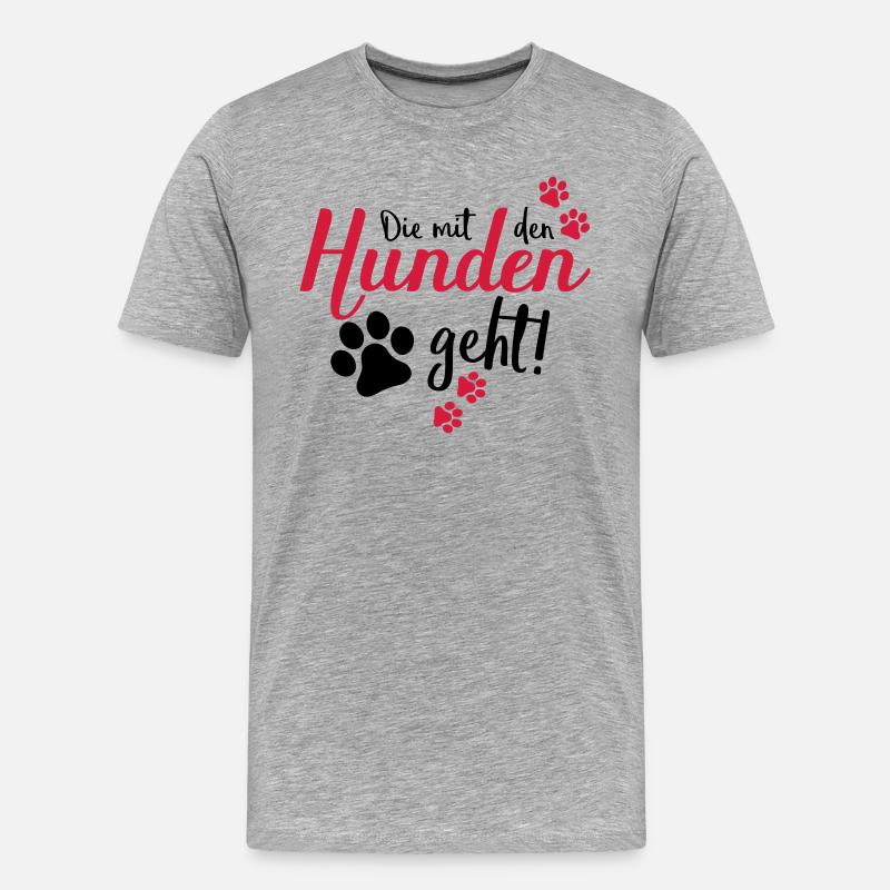 die mit den hunden geht - Männer Premium Bio T-Shirt - Grau meliert